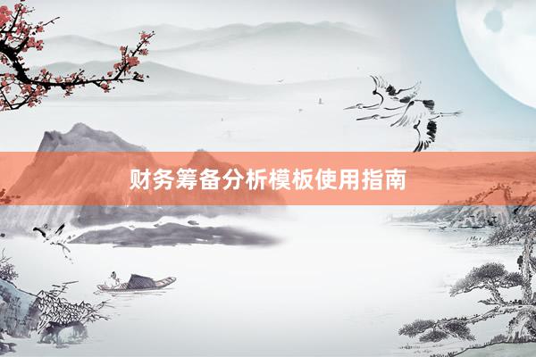 财务筹备分析模板使用指南